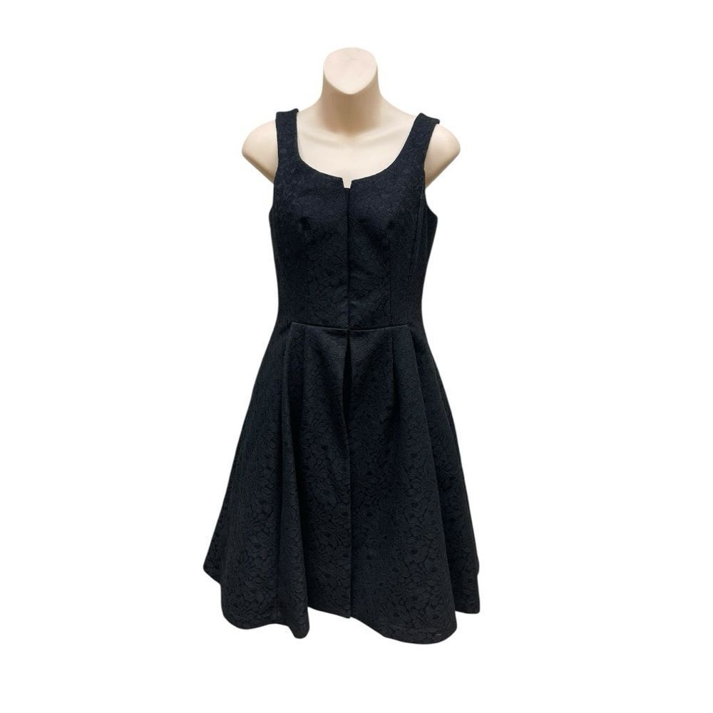 White House Black Market Lace Textured Black Mini Dress Cocktail Formal